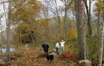 Connie Miller, Sally Wilts, and Andrew Miller Tree planting at the FOC Festival site in October 2009