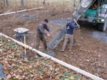 Jake Pitzer & Paul Schreiner pouring the piers for the pavilion foundation